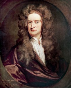 Portrett av Isaac Newton (1642-1727), engelsk matematiker, fysiker og astronom, Maleri av Godfrey Kneller (1646-1723)