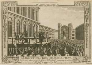 Henrettelsen av kong Charles I før banketthuset, Whitehall, 30. januar 1649