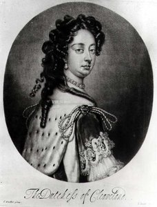 Portrett av Barbara Villiers, hertuginne av Cleveland (1641-1709) gravert av J. Smith av Godfrey after Kneller