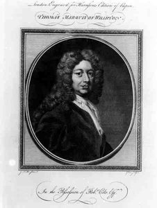 Portrett av Thomas Wharton, første markis av Wharton (1648-1715), gravert av John Goldar (1729-95)