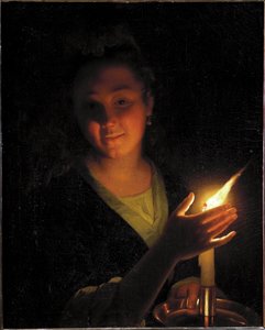 Woman With A Light (olje på lerret