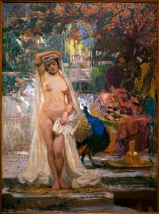 The Chaste Suzanne - Maleri av Gonzalo Bilbao Martinez (1860-1938), Olje på lerret, ca. 1914 - Museum of Fine Arts of Sevilla, Spania
