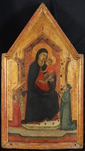 Madonna og barn tronet med to givere, 1315-30. av Goodhart Master