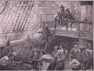 Admiral Rodney bombarderer Le Havre AD 1759 av Gordon Frederick Browne