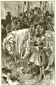 Engelskmenn venter på morgenen til slaget ved Agincourt