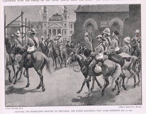 General Ian Hamiltons retur til Pretoria: hans styrke marsjerte forbi Lord Roberts 30. juli 1900 av Gordon Frederick Browne