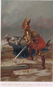 Sigurd sa til seg selv at uansett hva som skjedde, må han se på ansiktet, illustrasjon fra 