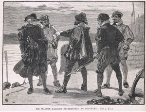 Sir Walter Raleigh arrestert på nytt av Stukeley 1618 av Gordon Frederick Browne