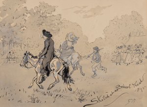 Sketch at a School Treat, 1895 (penn, pensel, blekk og wc på papir) av Gordon Frederick Browne