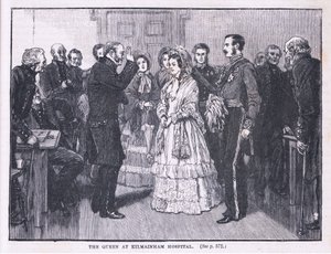 Dronningen ved Kilmainham sykehus AD 1849 av Gordon Frederick Browne