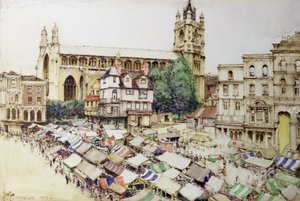 Norwich: Markedsplassen og kirken St. Peter Mancroft av Gordon Mitchell Forsyth