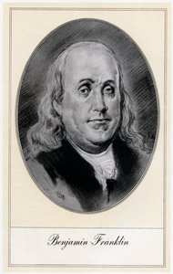 Benjamin Franklin, politisk skikkelse og statsmenn i USA, tidlig på 1900-tallet av Gordon Ross