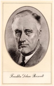 Franklin Delano Roosevelt, USAs 32. president, midten av det 20. århundre.
