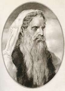 Moses, en profet i de Abrahamske religionene, leder for israelittene og lovgiver, fra Living Biography of Religious Leaders av Gordon Ross