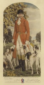 Peter Beckford Esq og favoritthundene hans Shameless and Brilliant (farge litho) av Gordon Ross