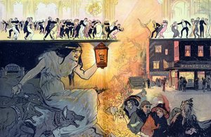 Dødsdansen, pub. 1912 (fargelitografi) av Gordon Ross