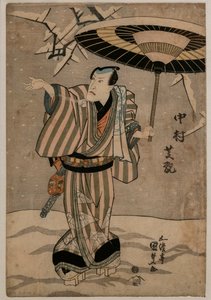 Skuespiller Nakumara Shikan II - The Visit of Plomme Flowers