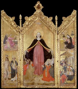Triptych av Madonna of Mercy av Gottardo Scotti