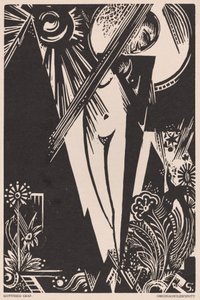 Uten tittel (Girl with Bird of Paradise) av Gottfried Graf