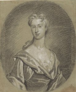 Kvinneportrett, byste, i oval av Gottfried Kneller