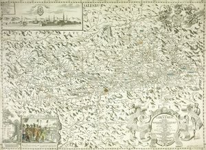Et kart over Østerrike og Tsjekkoslovakia, 1718 av Gottfried Pfantz