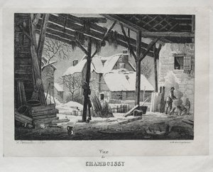 Utsikt over Chamboissy, 1820. av Gottfried or Godefroy Engelmann