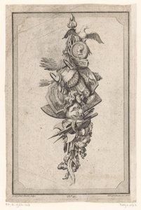 Trofé med ørn, vase og hjelm av Gottlieb Friedrich Riedel