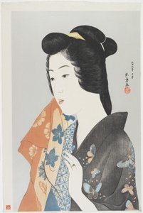 (Woman Holding Towel), oktober 1920 av Goyo Hashiguchi