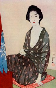 En japansk kvinne iført sommerklær, 1920 1930.