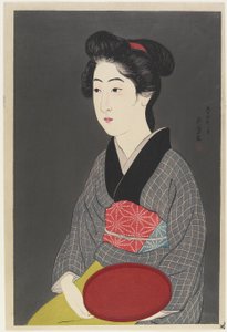 Kvinne som holder et brett, 1920 av Goyo Hashiguchi