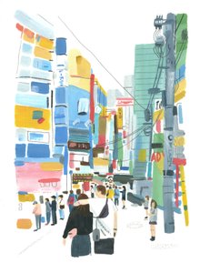 Akihabara, 2015 (olje på papir)