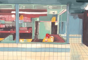 Diner, 2012 (olje på papir)