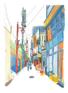 Shinjuku, 2015 (olje på papir)