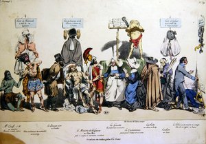 French Society, ca. 1830-40 (farge litho) av Grandville