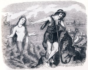 Sheparden og havet (Le berger et la mer) - Fabler av La Fontaine av Grandville