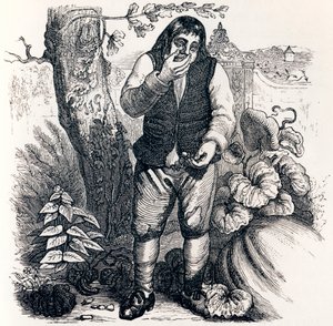 Eikenøtten og gresskaret (Le gland et la citrouille) - Fabler av La Fontaine av Grandville