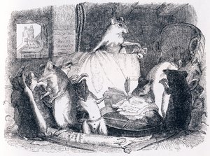 Råd holdt av rottene - Fables av La Fontaine av Grandville