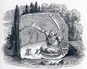 Death And The Unfortunate - Fables av La Fontaine av Grandville