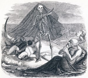 Death and the Dying - Fables av La Fontaine av Grandville