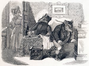 Byrotten og åkerrotten - Fabler av La Fontaine av Grandville