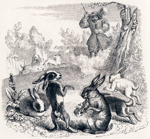 Kaninene - Fabler av La Fontaine av Grandville