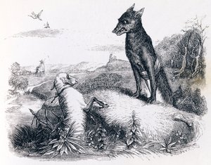 Ulven og lammet - Fabler av La Fontaine av Grandville