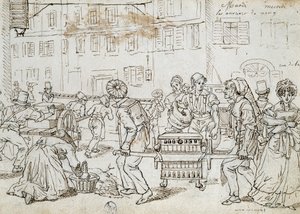 Workers of Nancy, tegning av Jean-Jacques Grandville (1803-1847), Frankrike av Grandville