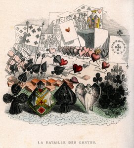 illustrasjon: En kamp om kort å spille, for "Un Autre Monde", utgave Fournier av Grandville