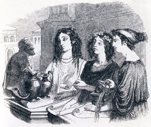 testamente forklart av Aesop - Fables av La Fontaine av Grandville
