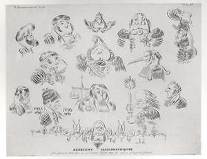 Kalligrafiske øvelser, 1832 av Grandville