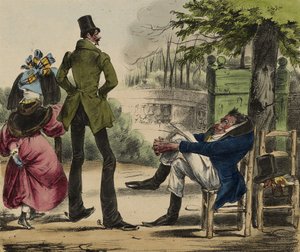 La karikatur; nr. 13, 1830-35 (håndfarget litho) av Grandville 1803-47 Grandville 1803-47