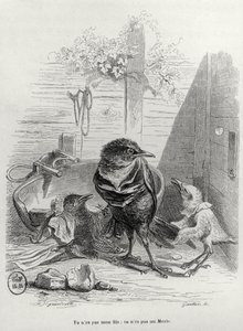 Illustrasjon for LHistoire dun merle blanc, gravert av Gautier av Grandville 1803-47 after Grandville 1803-47 after