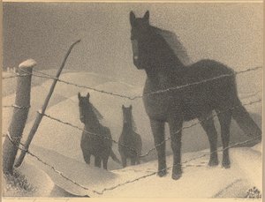 Studie for "februar", 1940 av Grant Wood