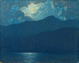 Soloppgang over Catalina Island (olje om bord) av Granville Redmond